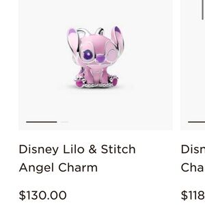 Disney Stitch Angel Charm Pink